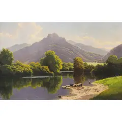 Mountain Landscape by Fritz Chwala, oil on canvas, sold Apr 2022