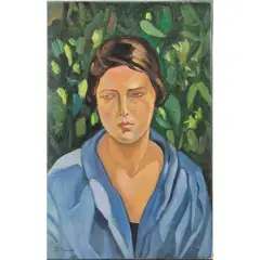 Portrait by Blanche-Augustine Camus, oil on canvas, sold Apr 2022