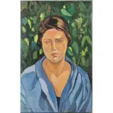 Portrait by Blanche-Augustine Camus, oil on canvas, sold Apr 2022