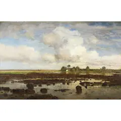 Landscape with Birds by Eugen Jettel, 1880, oil on canvas, sold Apr 2022