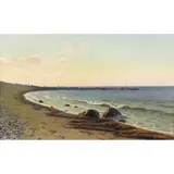 Coastline Scene by Albert Edward Wang, oil on canvas, sold Apr 2022