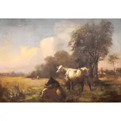 Untitled (Bucolic Landscape) by Robert Atkinson Fox, oil on canvas, sold Apr 2022