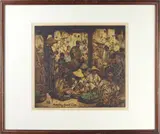 Market Day by Charles William Bartlett, etching and drypoint with hand coloring, sold Apr 2022