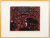 Night Atom by William Wolff, 1971, woodcut in color, sold Apr 2022