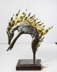 Rearing Horse by David Brunetta, 1988, bronze sculpture, sold Apr 2022