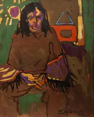 Brave in Contemplation, 1980 by Arthur Shilling, 1980, oil on canvas, sold Jul 2026