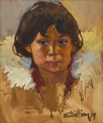 Boy in Parka by Arthur Shilling, oil on board, sold Jul 2026