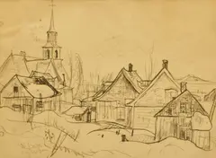 St. Pierre by A. Y. Jackson, pencil drawing, sold Jul 2026