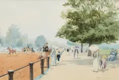 Riders in the Park, 1892 by Frederic Marlett Bell-Smith, 1892, watercolour on paper, sold Jul 2026