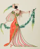 Lady at Wall, 1983 by Toller Cranston, 1983, watercolour and ink, sold Jul 2026