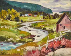 Bas de la Baie, St. Lawrence River, 1986 by Bruno Cote, 1986, oil on board, sold Jul 2026