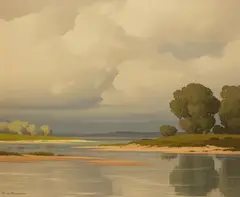 Sur la Loire by Pierre de Clausade, oil on canvas, sold Jul 2026