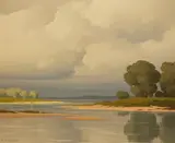 Sur la Loire by Pierre de Clausade, oil on canvas, sold Jul 2026