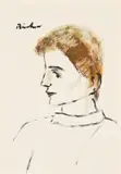 Profile Portrait of a Boy by Carl Adolph Büchner, oil on paper, sold May 2023