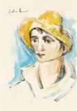 Portrait of a Young Man in a Straw Hat by Carl Adolph Büchner, oil on paper, sold May 2023