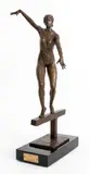 Girl on Balance Beam by Lazlo Ispanky, 1980, Bronze Sculpture, sold Feb 2024