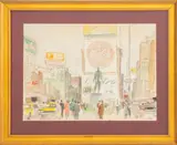 Times Square by Arthur Sarnoff, Mixed Media on Paper, sold Feb 2024