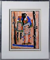 Abstract Figures by H. Mortazavi, Acrylic on paper, sold Jan 2021