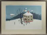 Country School by Jon Legere, lithograph, sold Jan 2021