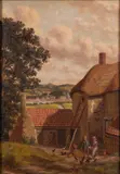 A farmhouse courtyard by Joseph Kennedy, oil, offered Apr 2024
