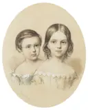 Children of the Walker family Two watercolours Each 25 by Julian Cedric Brewer, 1856, watercolor, offered Apr 2024