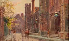 Queen's College by William Matthison, watercolor, offered Apr 2024