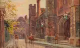 Queen's College by William Matthison, watercolor, offered Apr 2024