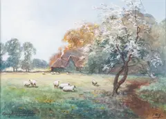 Spring blossom by James Walter Gozzard, watercolor, offered Apr 2024