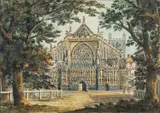 View of Exeter cathedral Watercolour 23 by Edward Hawke Locker, watercolor, sold Apr 2024