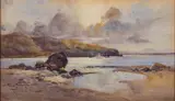 Looking down the Penryn river by Charles Eyres Simmons, watercolor, sold Apr 2024