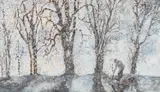 Gathering Wood in the Snow Pastel study 24 by Victor Richardson, pencil, sold Apr 2024