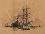 Untitled by Charles Dixon, watercolor, sold Apr 2024