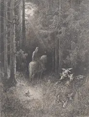 Sir Bors, illustration from the Arthurian LegendsEtching25.5 x 20.5cmSigned lower right by Gustave Doré, print (other), sold Apr 2024