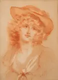 Portrait of a lady with a hat Pastel 44 by H. Christobelle Havell, 1908, print (other), offered Apr 2024