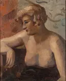 Portrait of a woman Oil by Fernand Labat, oil, sold Feb 2024
