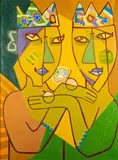Agape Oil on linen 100 by Marjana Wjasnova, oil, offered Feb 2024