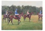 Racehorses Oil by L. Brooksby, oil, sold Feb 2024