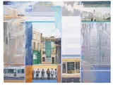 Bankside Oil and collage by L. Lygo, oil, sold Feb 2024
