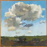 Cloud over Flushing Oil by Francis Hewlett, oil, sold Feb 2024