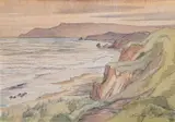 Coastal and seaside studies Five watercolours The largest 37 by Geoffrey Plant, watercolor, sold Feb 2024