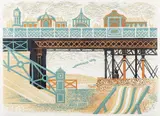 Brighton Beach II Linocut 39 by Peter Wickham, 1983, print (other), sold Feb 2024