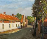 Street scene Oil by Leo Klein von Diepold, oil, offered Jan 2024