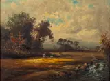 On the Upper Clyde Oil by Benjamin Davis, oil, offered Jan 2024