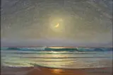 Moonlight on the shore Oil by Charles Dunlop Tracey, oil, sold Jan 2024