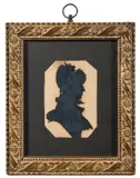 Portrait of Mrs Flockton by John Gapp, ink and gouache, offered Jan 2024
