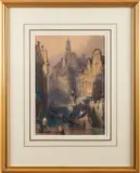 Vessels on a canal in Utrecht Watercolour with highlights in by Samuel Prout, gouache, sold Jan 2024
