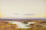 Moorland landscape by Charles Edward Brittan, watercolor, sold Jan 2024