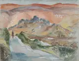 Winter Morning by Beryl Newman, 1968, watercolor, sold Jan 2024