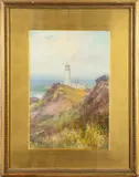 Start Point Lighthouse by George Henry Jenkins, watercolor, sold Jan 2024