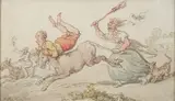 The Donkey Derby Pen by Thomas Rowlandson, ink and watercolour13, sold Jan 2024